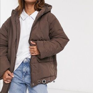 ASOS brown oversized puffer